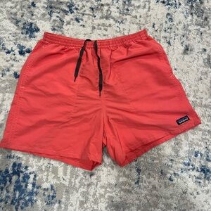 Patagonia Baggies Longs Nylon Board Shorts Sz XL Lined Swim Spiced Coral Orange